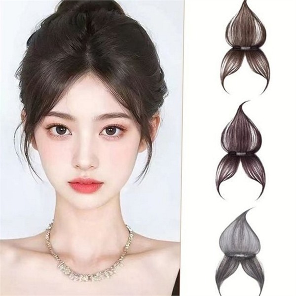 얇은 여성 부분 가발 시스루 앞머리 가발 정수리 커버 볼륨 - 상품 이미지