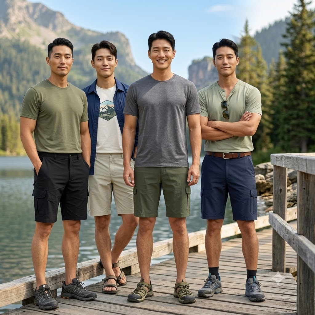 MILLET 밀레 남자 여름 아웃도어 고탄력 스판 카고 등산 반바지 - 상세 이미지 2