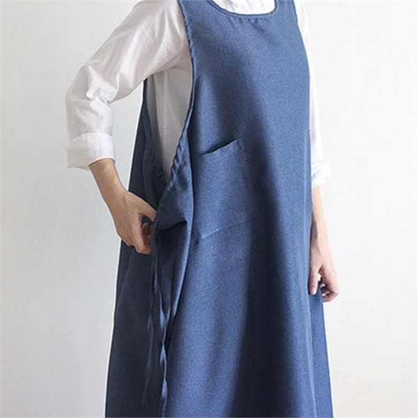 빅사이즈 여성 앞치마 교사용 어린이집 앞치마 데일리 주방 요리 - 상품 이미지