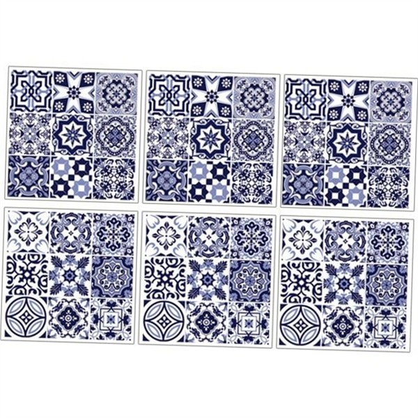 모자이크 유럽풍 타일 스티커 29x29cm6장 접착식 북유럽 타일 스티커 방수 - 상품 이미지