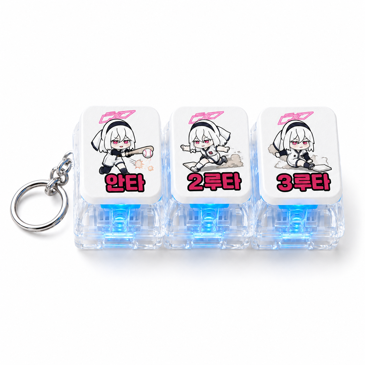 [주문제작] 야구 팬 필수  LED 키보드 키캡 키링 사진 한 장이면 다 이루어질 지니 - 상세 이미지 5