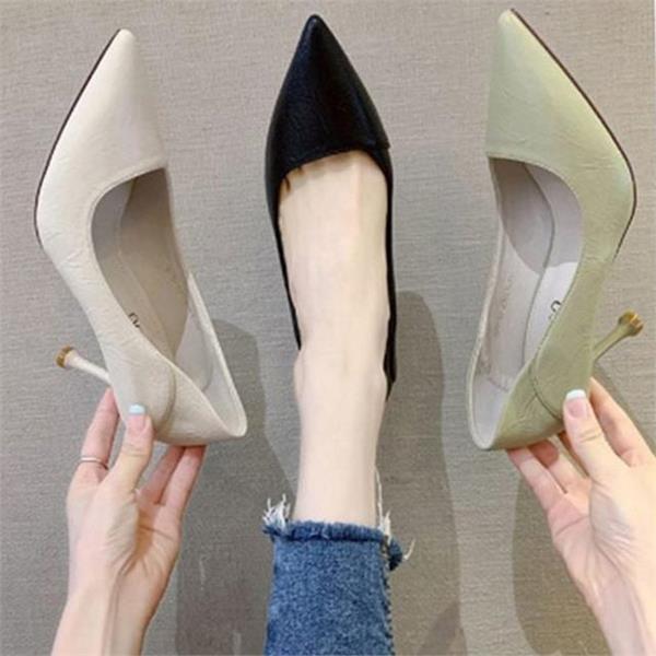 포인티드토힐 여성 펌프스 힐 7cm 스틸레토 여성 하이힐 뾰족코 데일리 - 상품 이미지