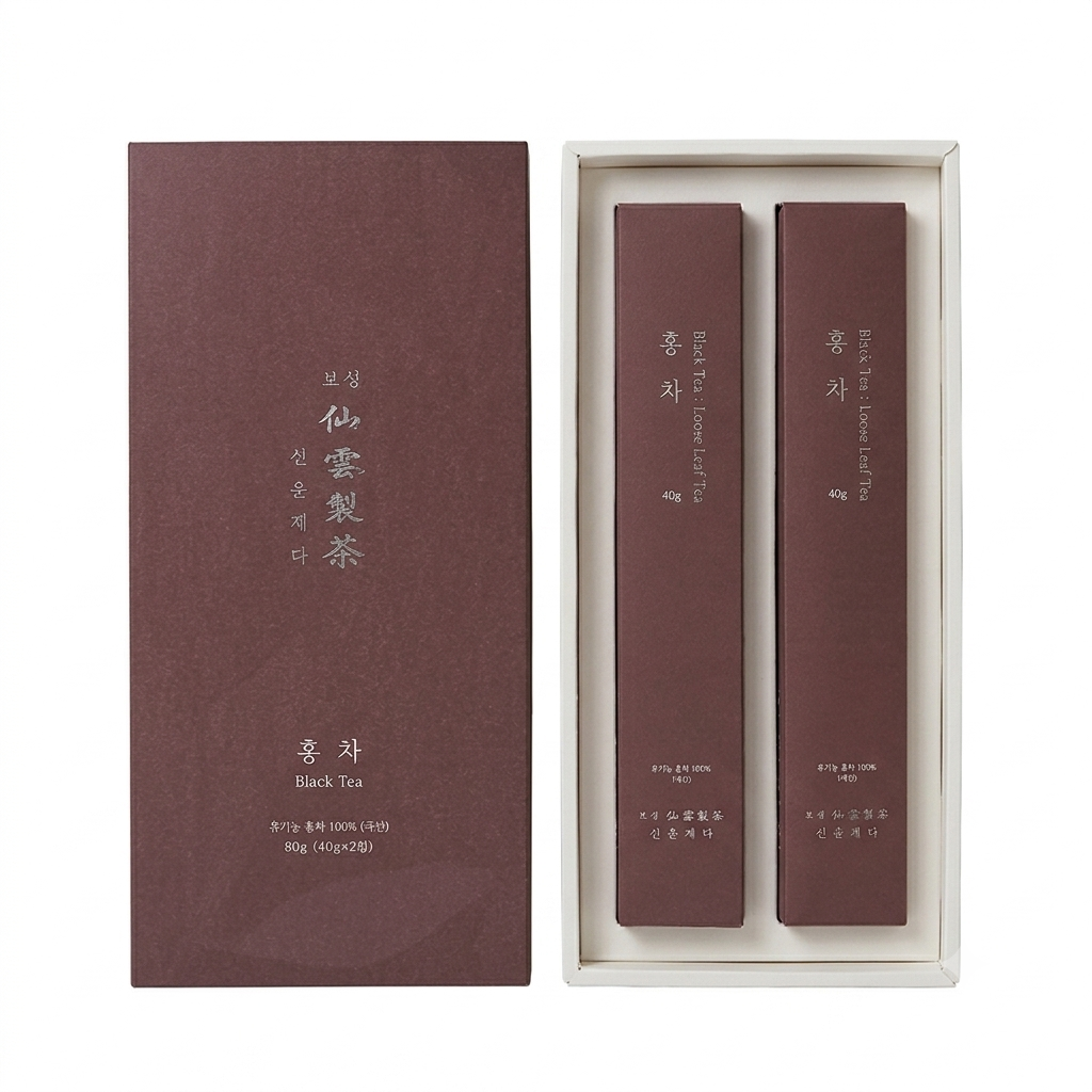 홍차 선물세트 80g(40g x 2) 보성홍차 유기농 잎차 집들이선물 명절선물세트 - 상세 이미지 3