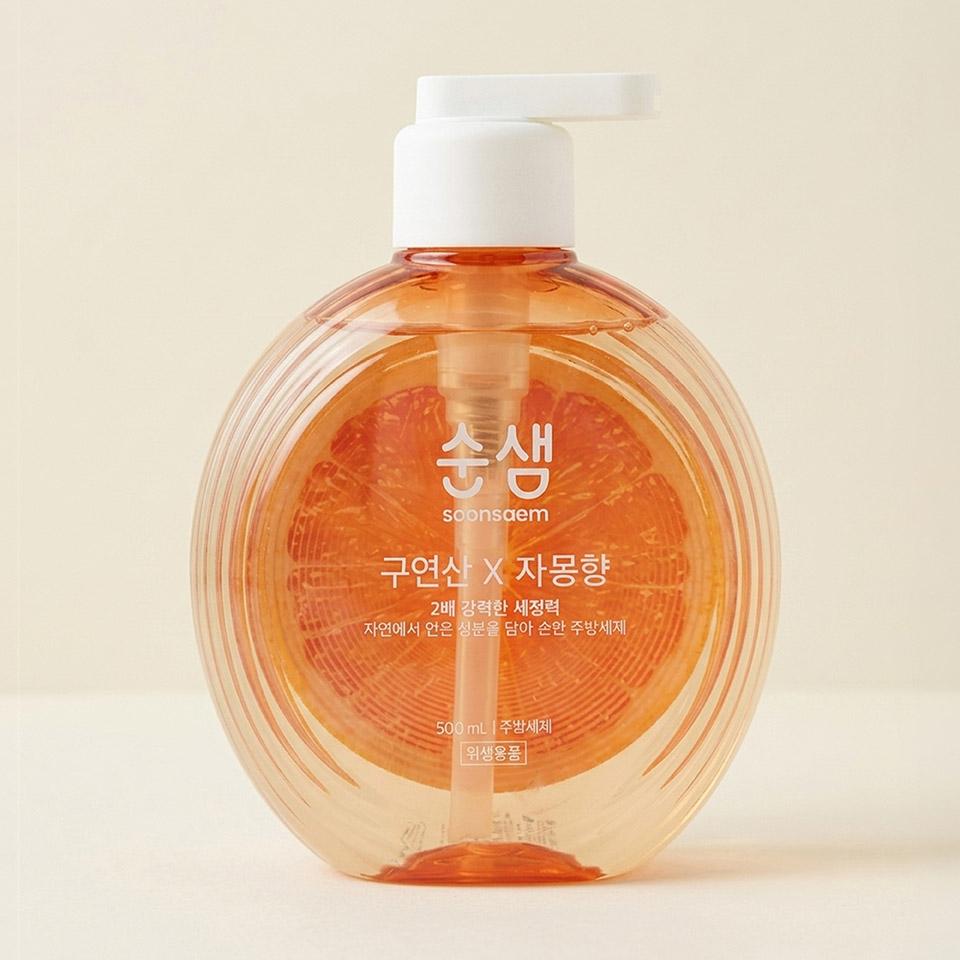 메가마트 애경 순샘 구연산 자몽 주방세제 500ml - 상품 이미지