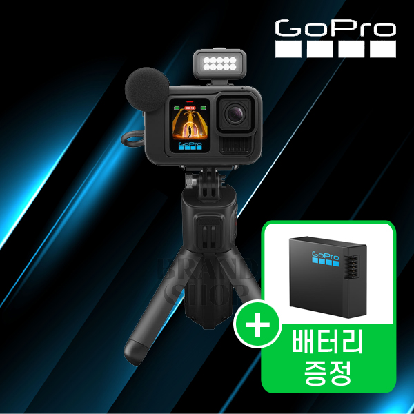 고프로 액션캠 HERO13 크리에이터 패키지 바디캠 유튜브 헬멧 자전거 블랙박스 POV - 상품 이미지