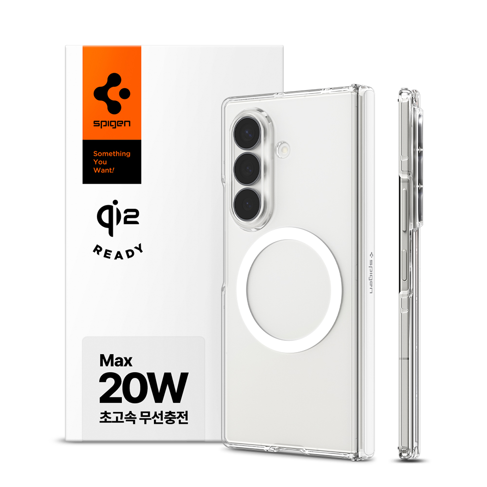Qi2 20W 인증 갤럭시 맥세이프 케이스 힌지 풀커버 울트라하이브리드프로 맥핏 클리어화이트, 갤럭시Z 폴드8 울트라