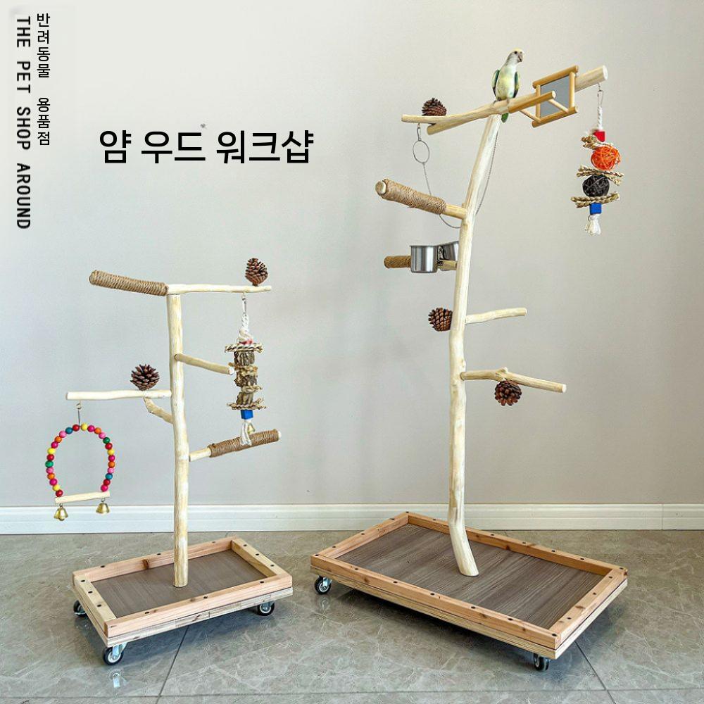 앵무새 스탠드 횟대 놀이터 나무 거치대 그네 로프 70cm - 상세 이미지 3