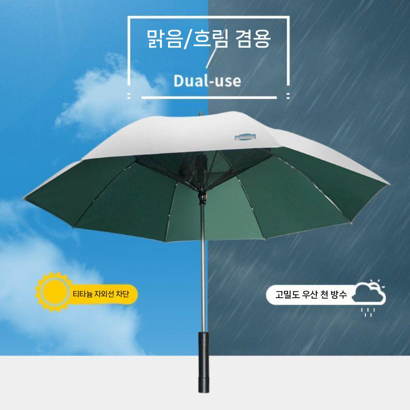 선풍기 달린 우산 긴양산 여름 충전식 양산선풍기 시원한 그린 2600mAh 이미지 6