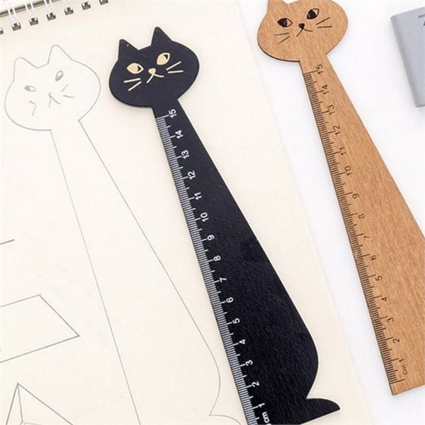 귀여운 고양이 디자인 15CM 문구용 눈금 학용품 어린이 - 상품 이미지