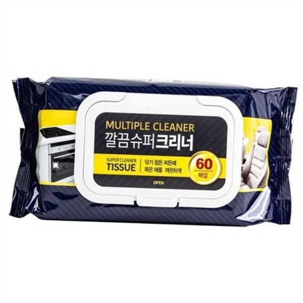 다목적 다용도 세정 티슈 60매 찌든때 주방 청소 물티슈 일회용 - 상품 이미지