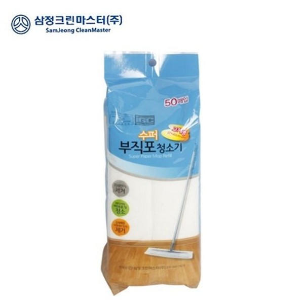 마른 청소 밀대 리필 50매입 정전기 부직포 밀대 리필 청소포 - 상품 이미지