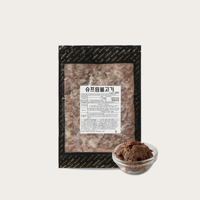 슈프림 불고기 1kg 1개 - 토핑용 양념육, 피자토빙/불고기베이크/베이커리/타코/버거 등 - 상품 이미지