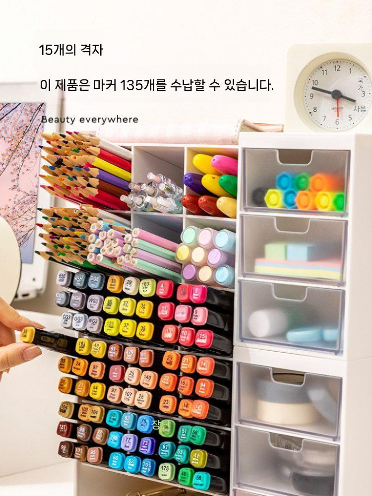 필기구 정리함 수납함 문구점 펜꽃이 펜 칸막이 보관함 9칸 - 상세 이미지 4