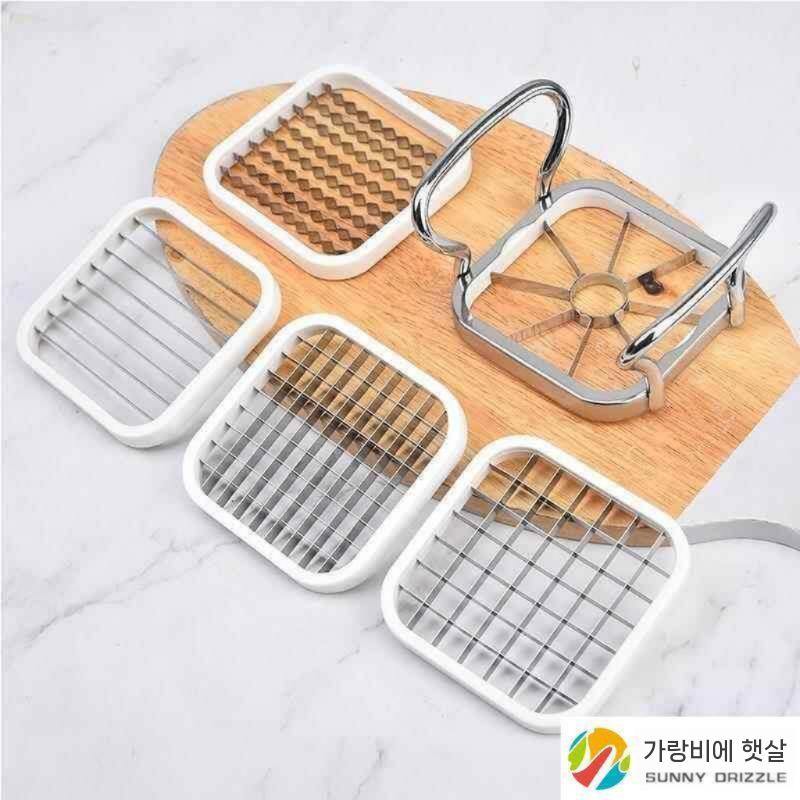 깍둑썰기 도구 당근 만능 양파 칼 감자 야채 다기능 3종 세트 - 상세 이미지 3