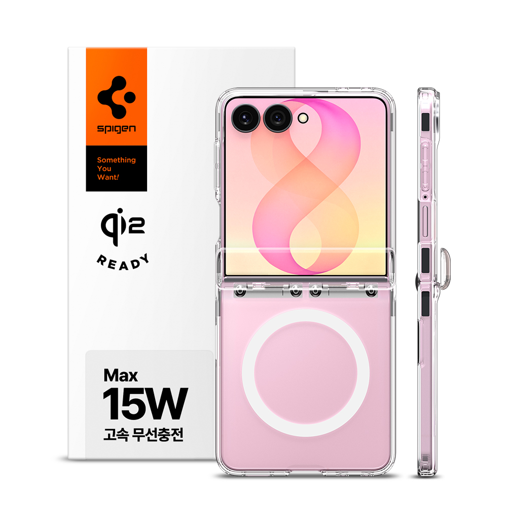 Qi2 15W 인증 갤럭시 맥세이프 케이스 힌지 풀커버 울트라하이브리드프로 맥핏 클리어화이트, 갤럭시Z 플립8