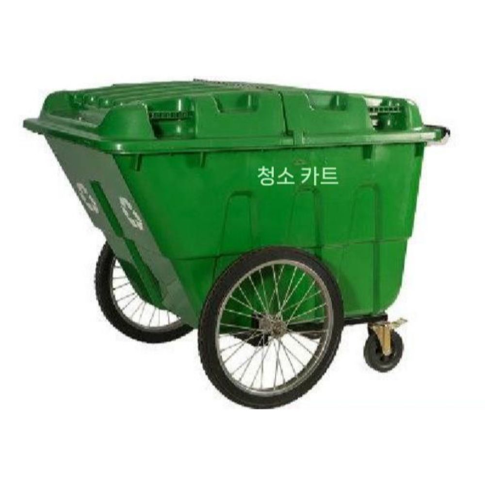 종량제봉투 쓰레기통 카트 분리수거함 폐기물 대용량 분리수거 그린 400L - 상품 이미지