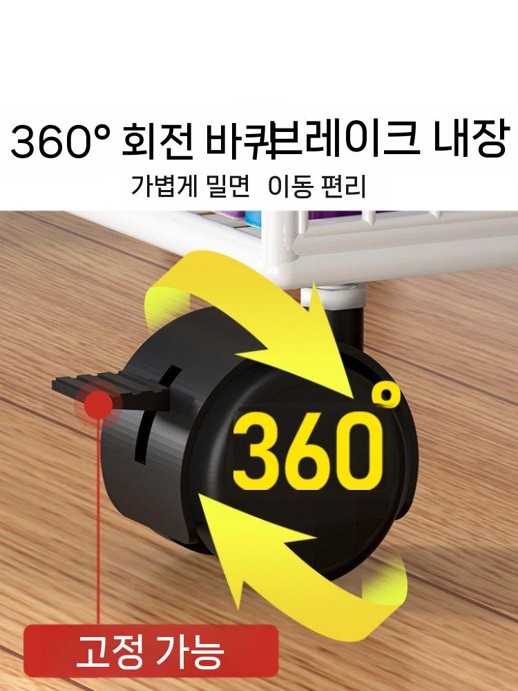 책상밑수납장 책장 수납함 책상 바퀴 이동식 아래 틈새 2단 미디엄 - 상세 이미지 5