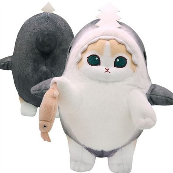 소프트 봉제 고양이 인형 25cm1P 변신 상어 코스튬 고양이 인형 - 상품 이미지