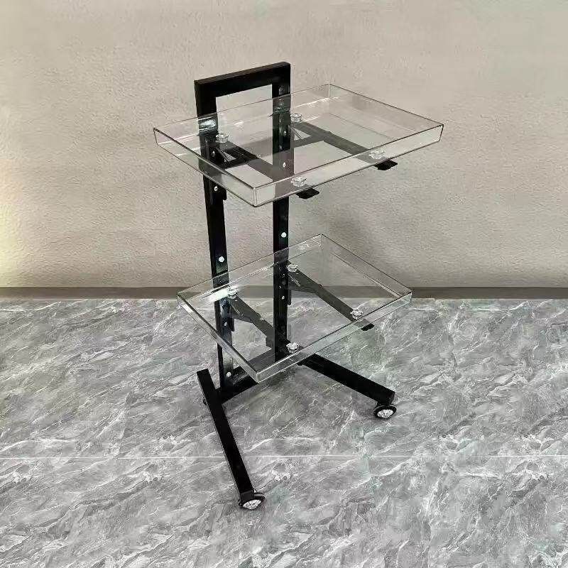스테인리스 미용실 카트 트레이 미용웨건 수납 철제 투명 공식 표준 1x1x1cm - 상품 이미지
