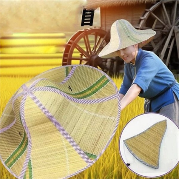 농부 접이식 밀짚 모자 패션 양면 밀짚 모자 여름 해변 - 상품 이미지