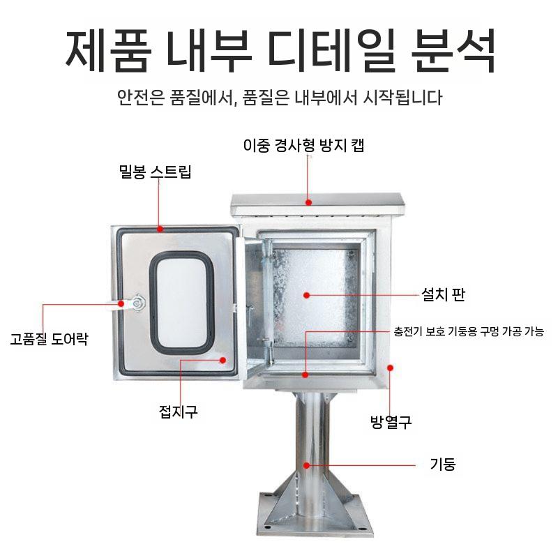 야외 배전함 전기박스 분전함 커버 옥외 전기 글램핑장 400x300x200mm 높이 500mm - 상세 이미지 5