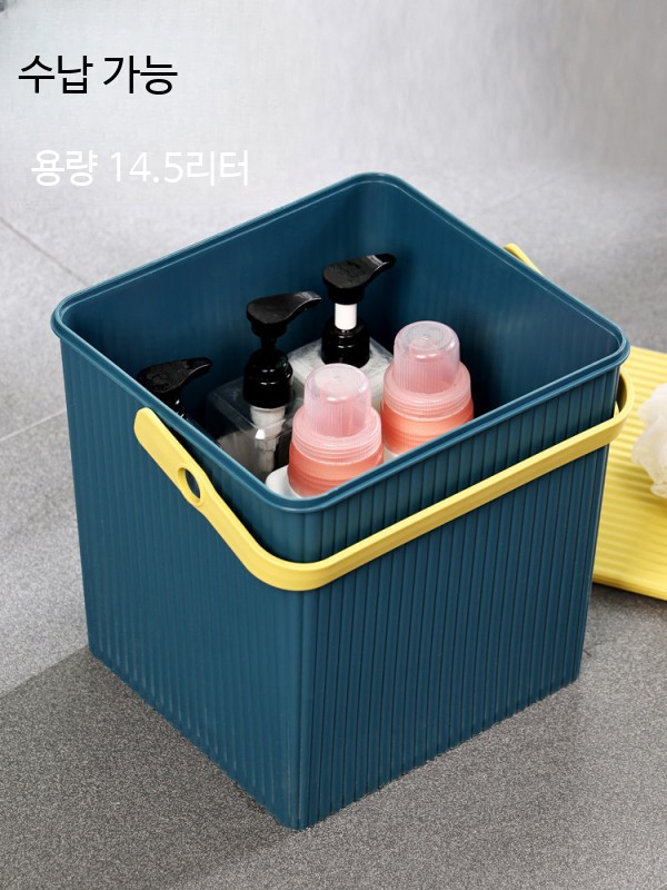 샤워바구니 의자겸용 손잡이 목욕탕 사우나 목욕 가정용 - 상세 이미지 4