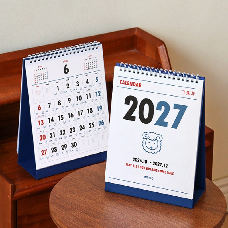 27년 음력 탁상 달력 2027년 절기 데스크 캘린더 2027 미니 스케줄러 - 상품 이미지
