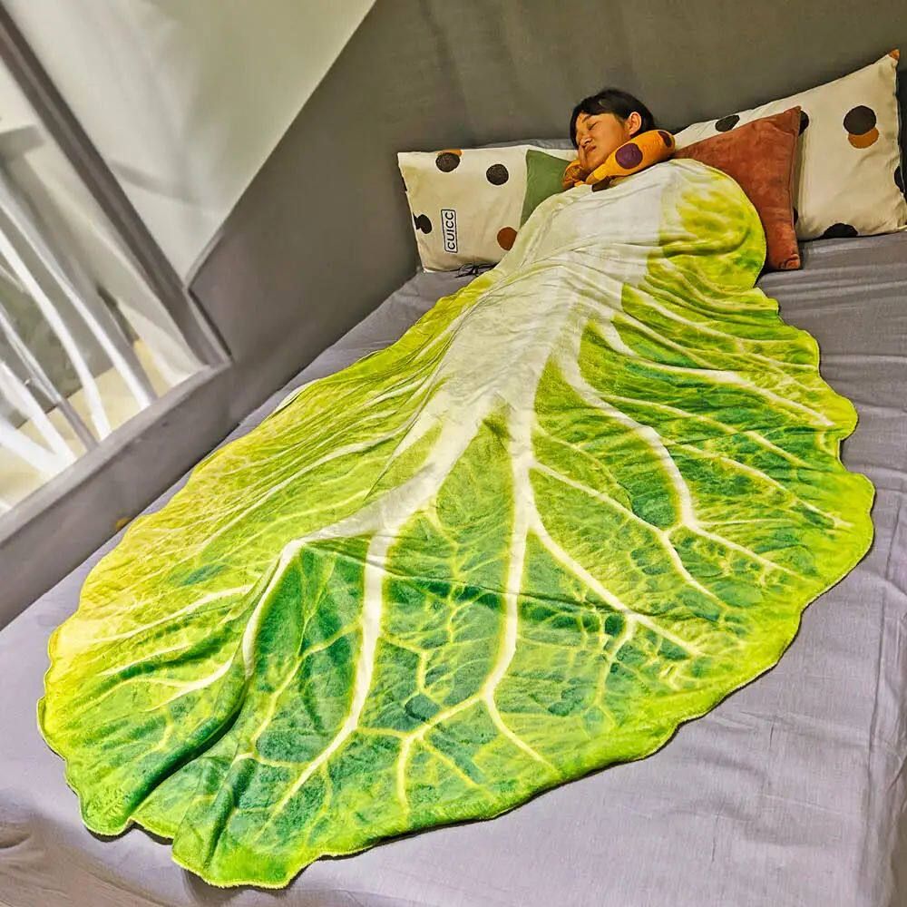 배추 이불 담요 선물 양배추 블랭킷 배추 85x85cm - 상품 이미지