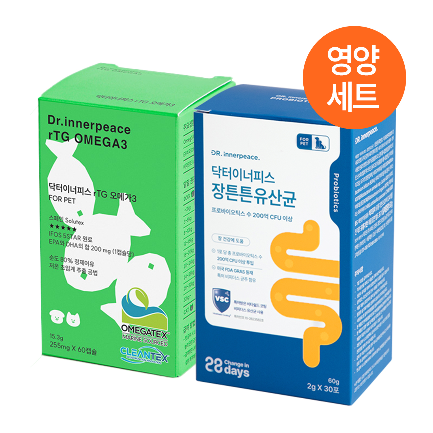 [1&1] 바잇미 닥터이너피스 유산균 30포 + 오메가3 60캡슐 - 상품 이미지