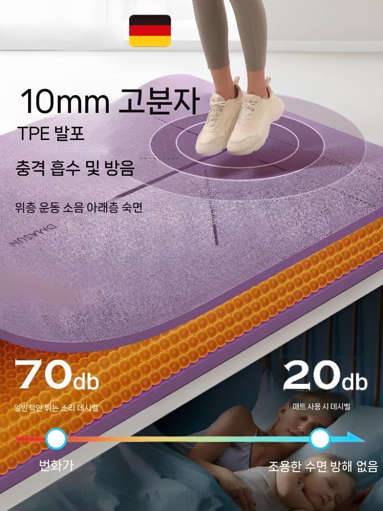 요가 매트 방음 충격 흡수 방음매트 필라테스 층간소음 퍼플 80cm 6mm - 상세 이미지 3