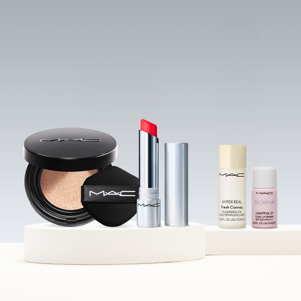 [라운지] 데일리 메이크업 세트 (새틴광 쿠션 13g & 립밤 3.14g) (+ 클렌징 오일 15ml & 로즈톤업베이스 #피치 5ml) - 상품 이미지
