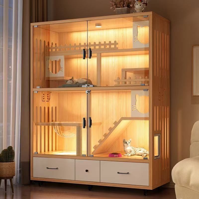 고양이 호텔장 원목 캣워크 케이지 캐비닛 고양이집 대형 90x180x60cm 집으로 배송되어 직접 설치해 드립니다 매우 - 상세 이미지 4