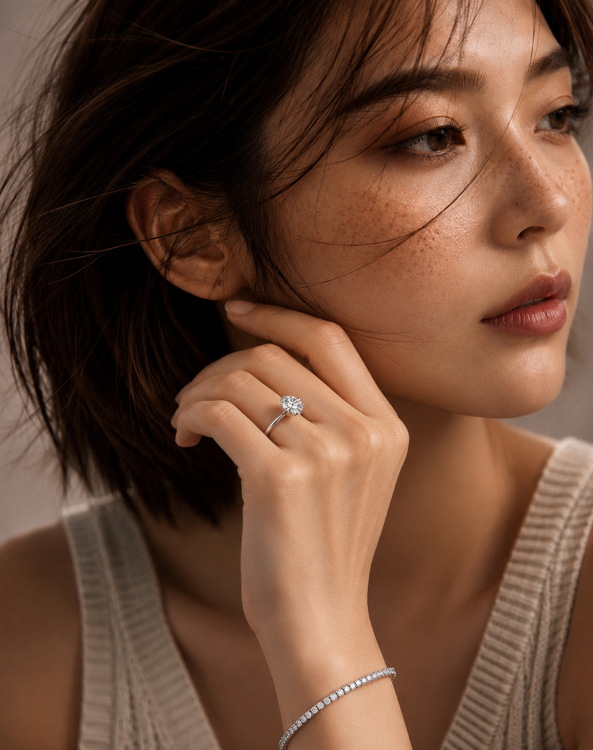 오레피나 14K 랩다이아 테니스 팔찌 3.5mm 4프롱 - 상세 이미지 2