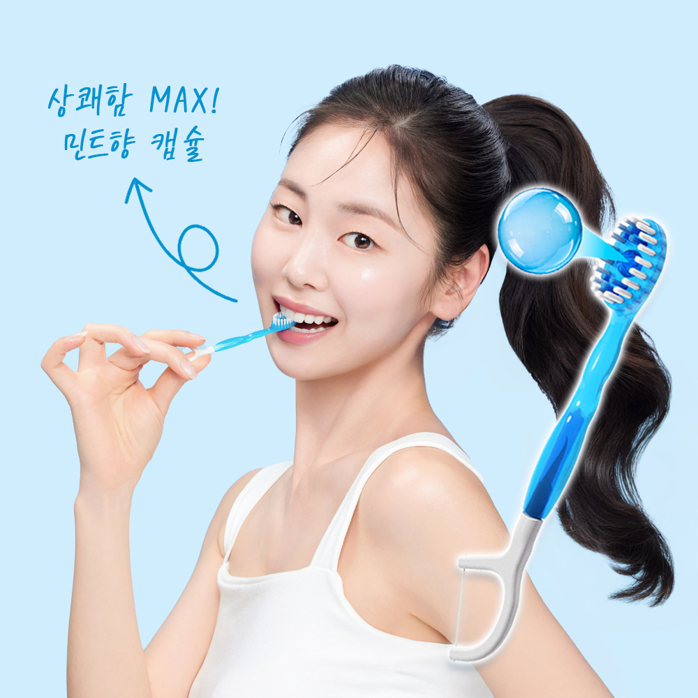 일회용 초소형 미니칫솔 퀵클린 민트향 휴대용 개별포장 100개입, 1개 - 상세 이미지 2
