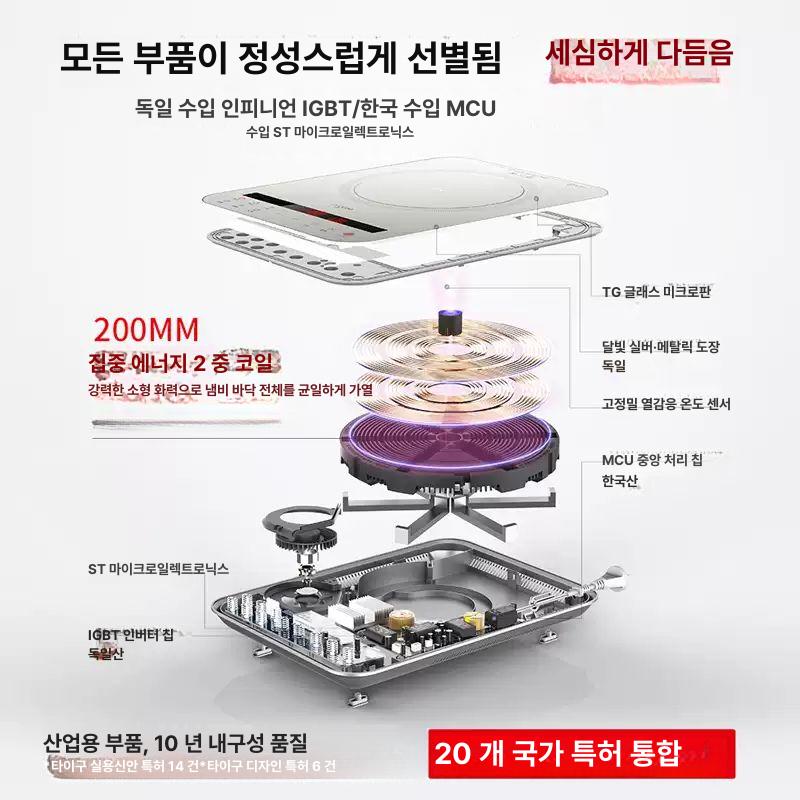 티타늄 초슬림 대용량 전기레인지 가정용 세트 문라이트실버 수프 냄비 세트 - 상세 이미지 4