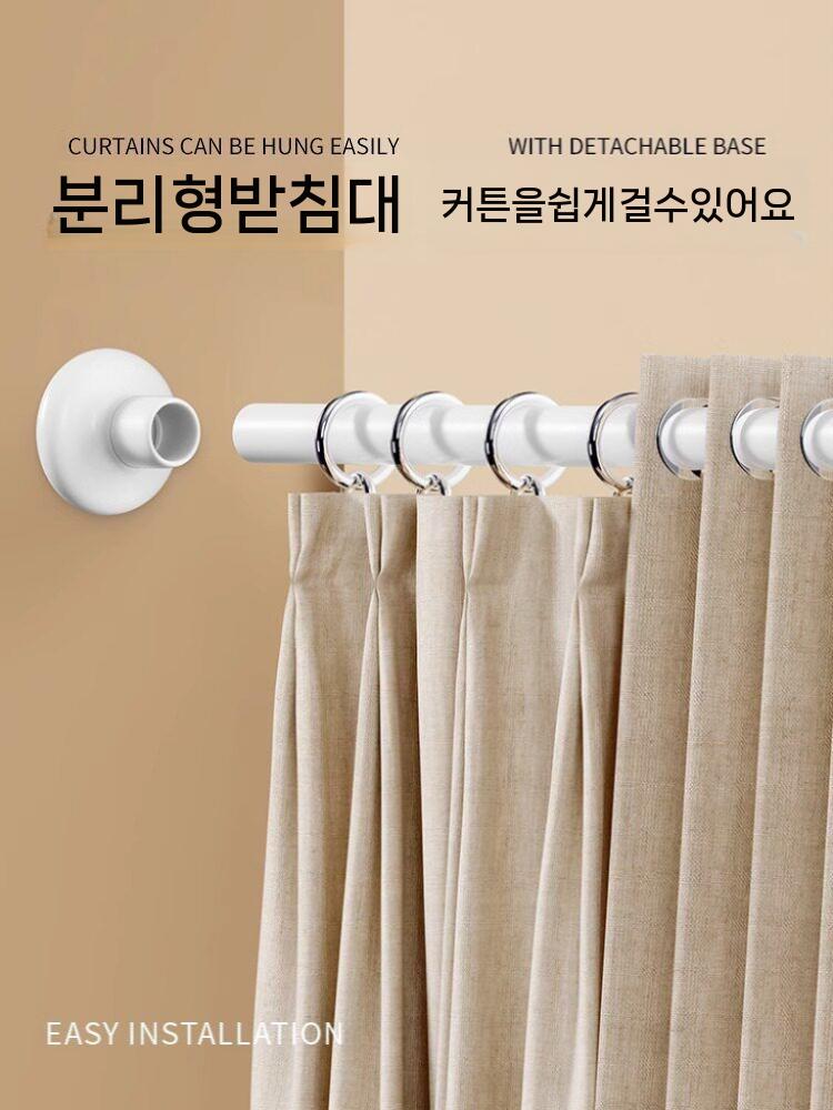 빨래봉 거치대 건조봉 행거 천장 옷걸이 벽걸이 욕실 0.5-0.8m 드릴이 필요 없고 수납식이며 벽에 손상이 이미지 7