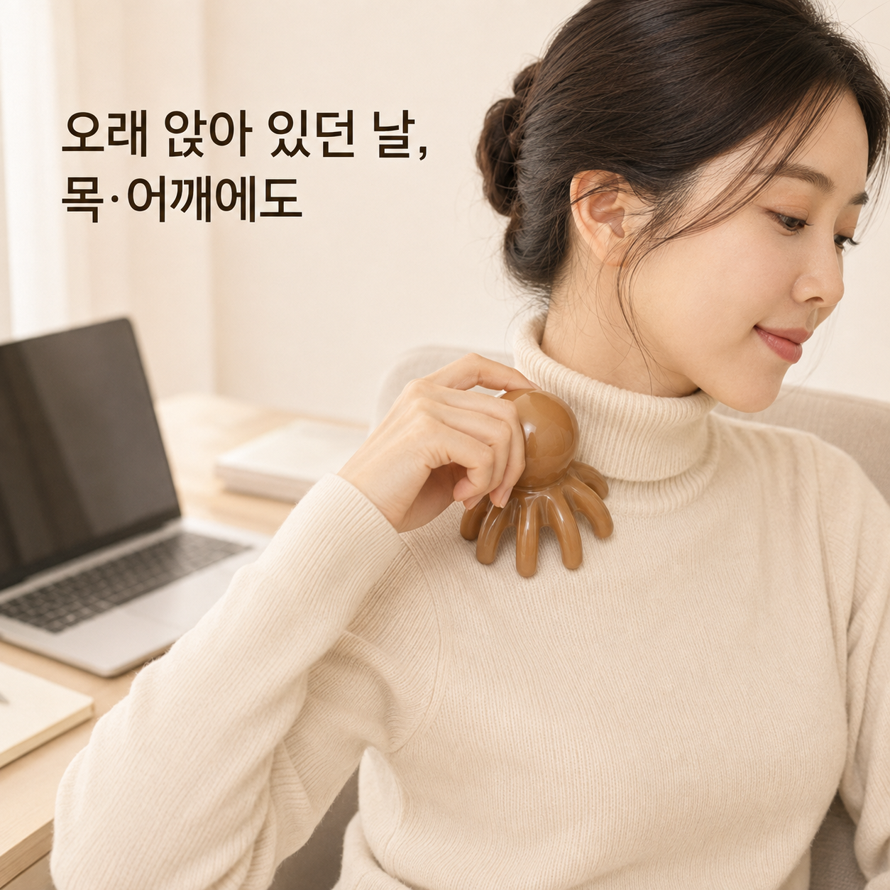 문어 두피 괄사 마사지기 머리 목 어깨 셀프 지압기 2컬러 - 상세 이미지 5