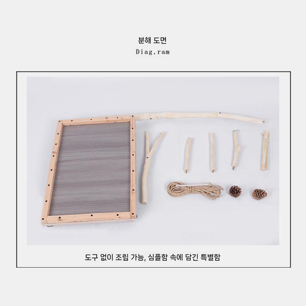 앵무새 스탠드 횟대 놀이터 나무 거치대 그네 로프 70cm 이미지 6