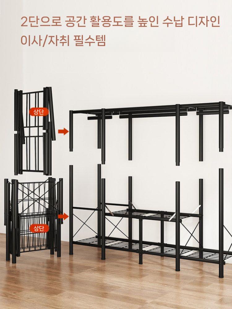 접이식 행거 스탠드 옷걸이 폴딩옷장 옷장 원룸 간이 95cm - 상세 이미지 3