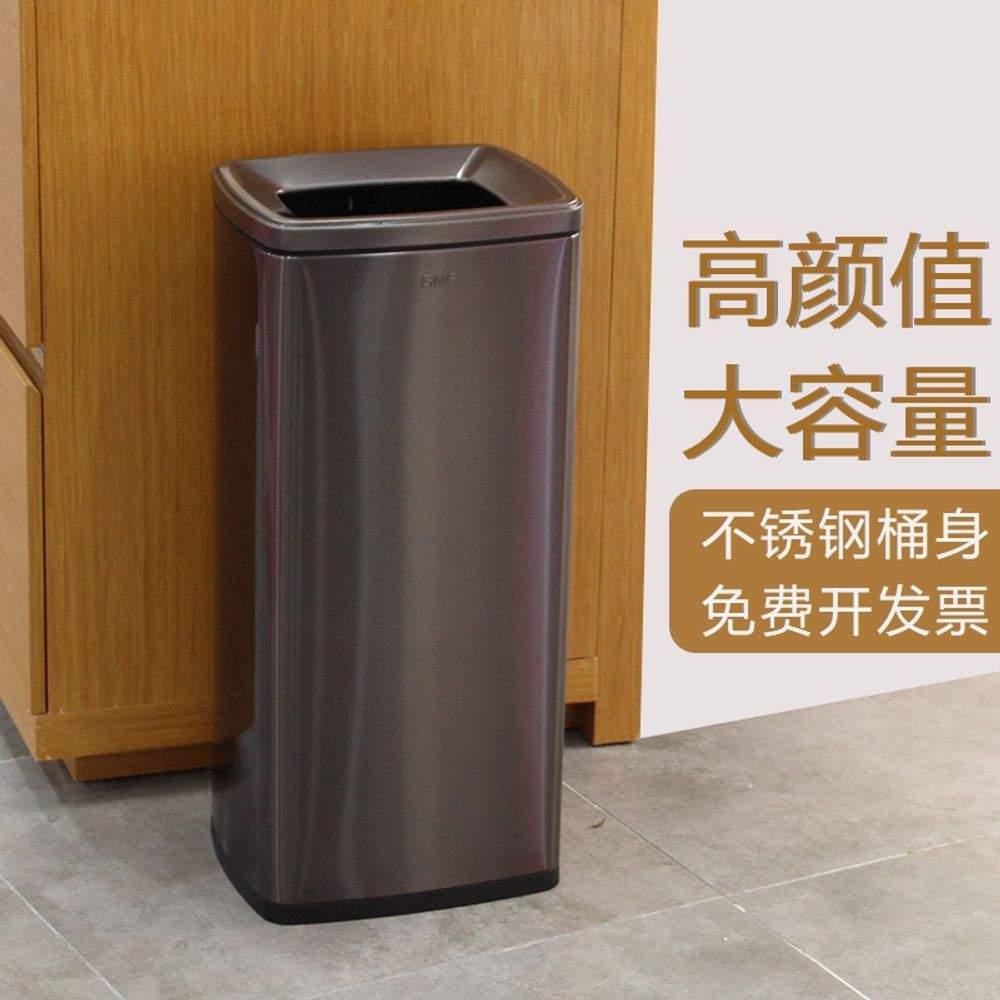 스테인리스 30L 오픈형 업소용 카페 휴지통 대용량 공공장소 쓰 A. 50L 브러시드 실버 - 상세 이미지 3