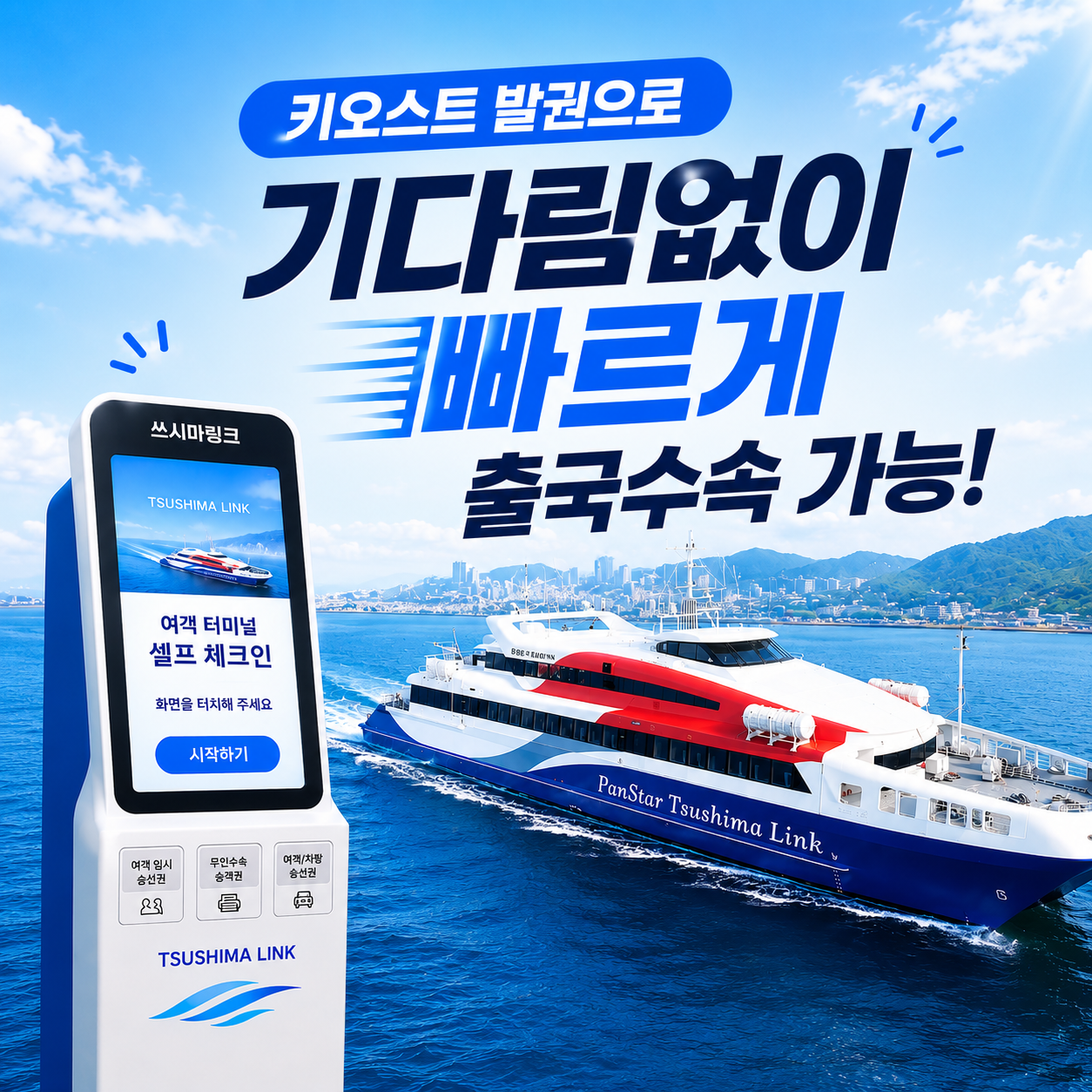 대마도 배편 예약 부산 히타카츠 이즈하라 쓰시마링크호 왕복 승선권 티켓 상품 이미지