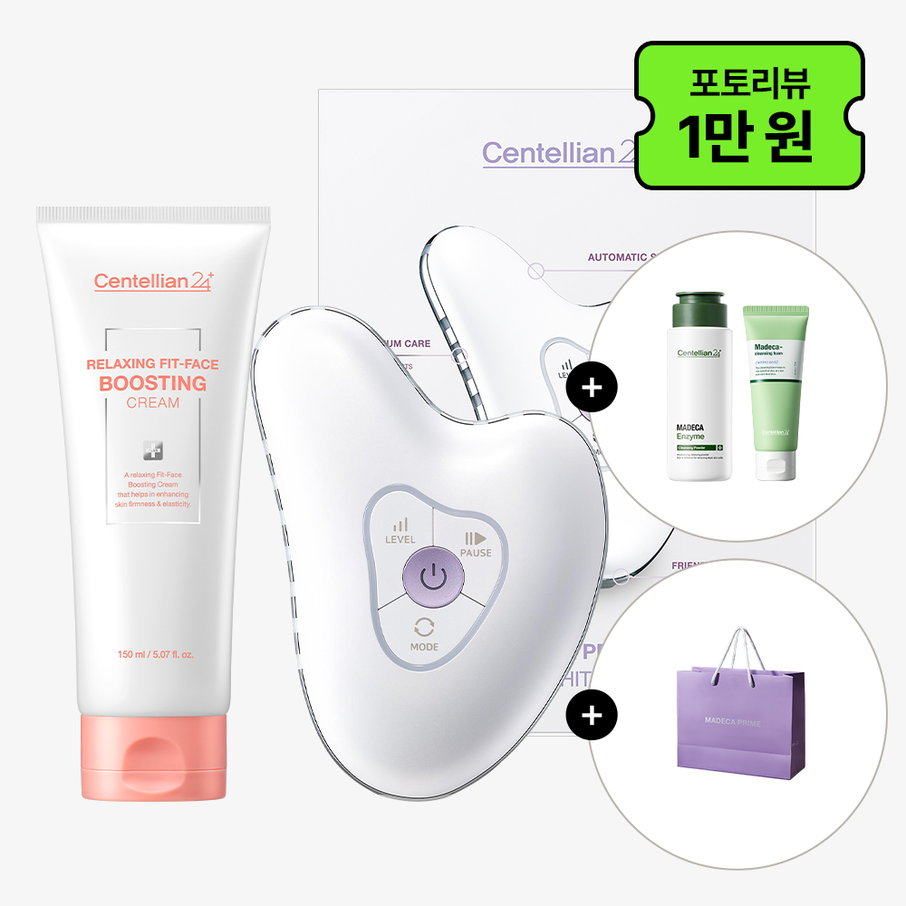 동국제약 센텔리안24 마데카 프라임 리추얼 화이트 펄1개+페이스 부스팅 크림 150ml+엔자임 클렌징 파우더 1개+아미노산 클렌징폼 1개+쇼핑백/고주파 괄사마사지기 뷰티디바이스 제품 이미지