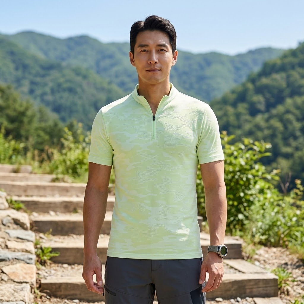 밀레 MILLET 남성 여름 아웃도어룩 심리스소재 냉감 아이스쿨 스판 등산 반팔티셔츠 - 상품 이미지