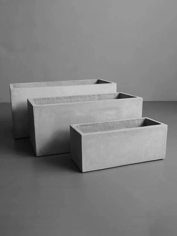 사각 화분 플랜트박스 원목 화단 옥상 야외 대형 시멘트색 80cmx21cmx21cm - 상세 이미지 3