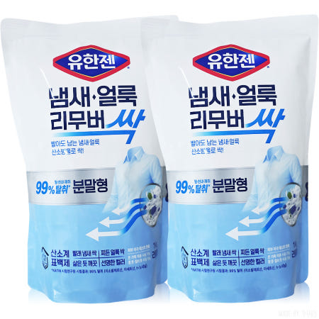 유한크로락스 유한젠 산소계표백제 분말형 리필 1kg 2개
