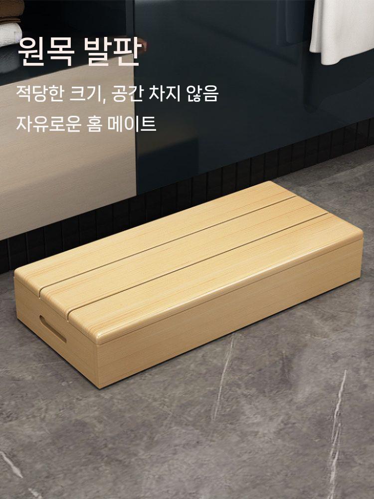 원목 발판 주방 디딤판 키높이 보조발판 스텝 현관 40LX30WX11H - 상세 이미지 4