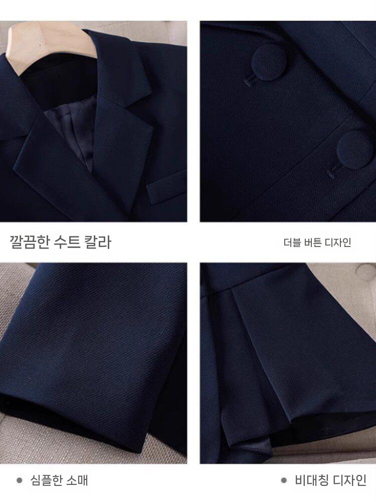 병원 유니폼 근무복 코디네이터 프론트 안내데스크 피부과 네이비 반팔 상하의 S - 상세 이미지 5