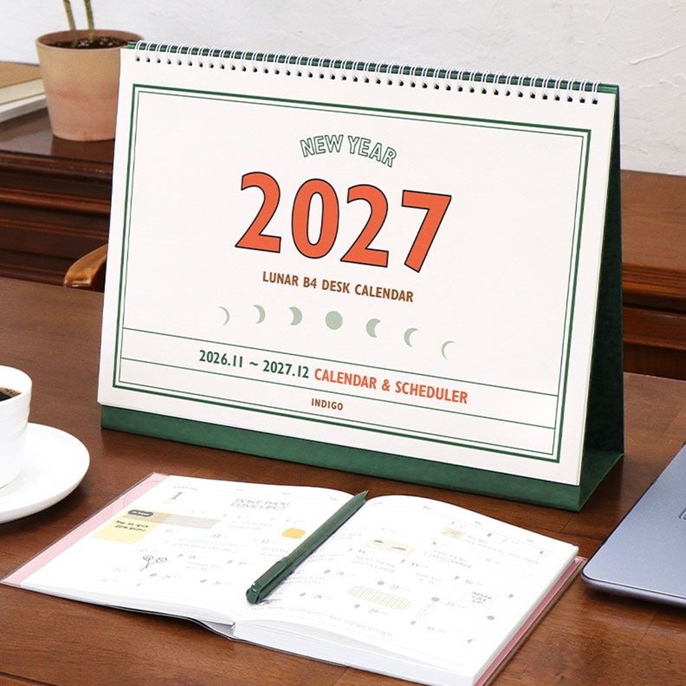 2027년 대형 탁상달력 B4 27년 큰 책상달력 스케줄 캘린더 음력 절기 레트로 - 상품 이미지