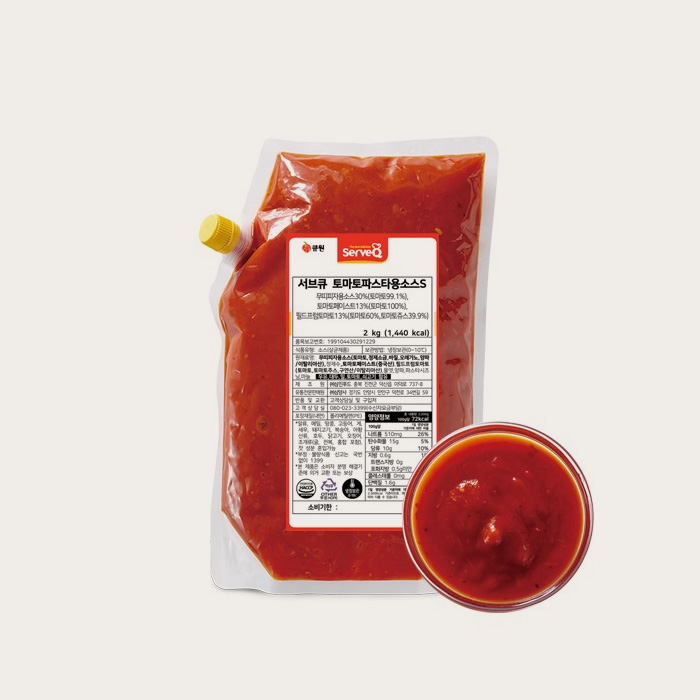 서브큐 토마토 파스타용 소스 2kg (냉장) - 업소용, 대용량 - 메인 이미지