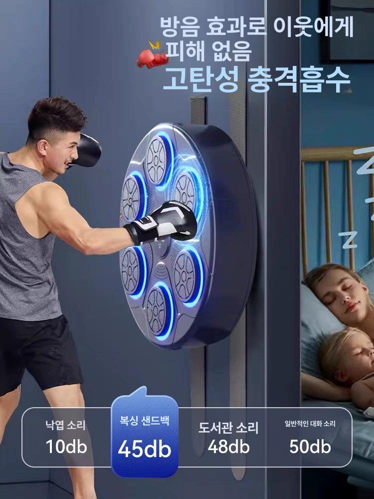 뮤직 복싱 기계 머신 벽걸이 블루투스 샌드백 펀치 리듬 가정용 사파이어블루 라이트 - 상세 이미지 5